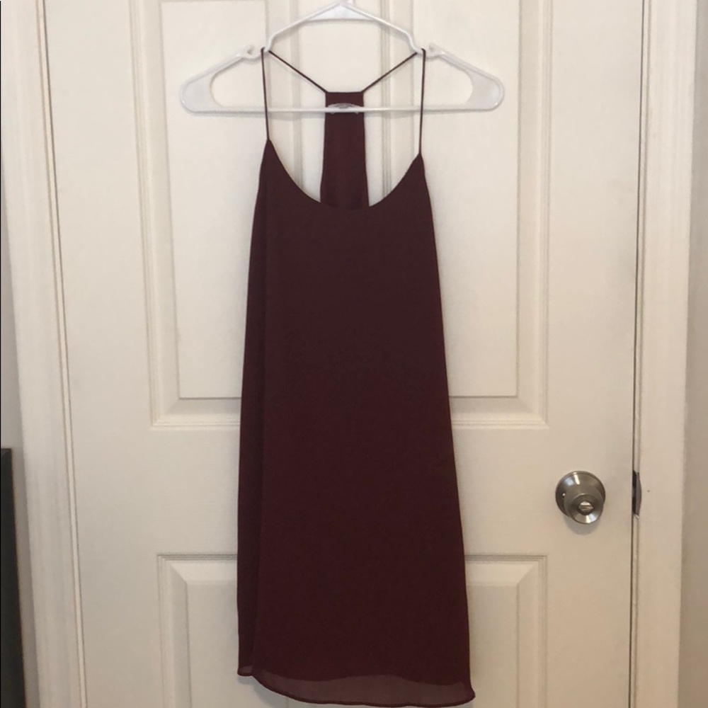 Wine colored slip dress